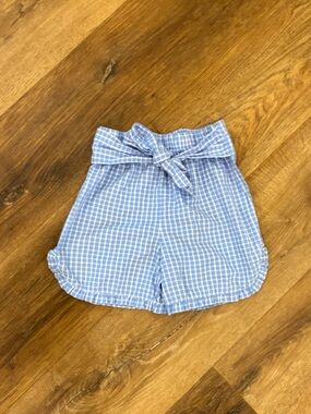 Monday’s Child Blue Plaid Tie Shorts Ruffle Summer Cotton Vacation 6X Girl